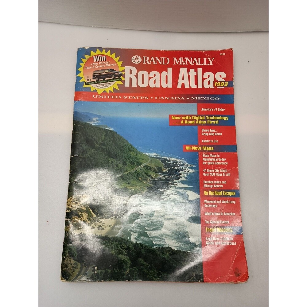 Vintage 1993 Rand McNally Road Atlas.Very Good, Used Condition. Clean!